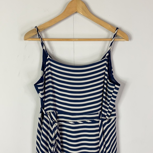 Vince Camuto Wrap Midi Dress in Navy/White; Polka Dot and Stripes - Picture 6 of 16